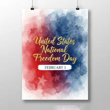 National Freedom Day Printable Poster - Free United States National Freedom Day Download