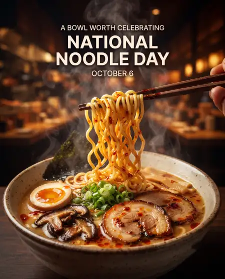 national noodle day food poster 2026 - National Noodle Day 2026