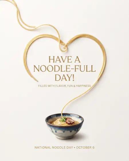 national noodle day greeting card 2026 - National Noodle Day 2026