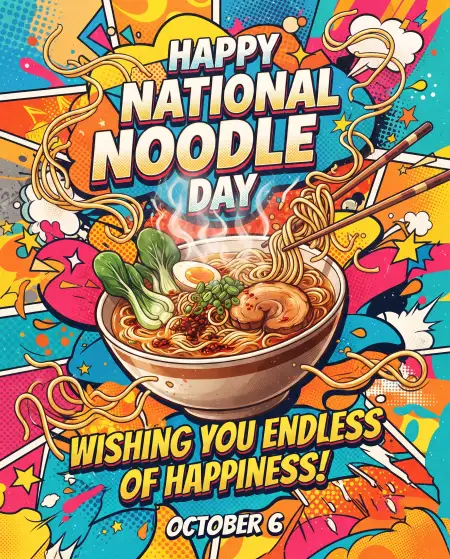 national noodle day wishes card 2026 - National Noodle Day 2026