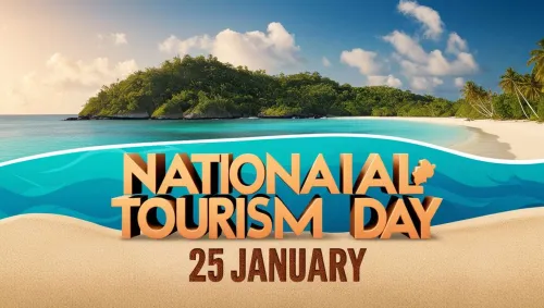 national tourism day background with nature and mountains