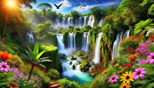 nature background photos with waterfalls