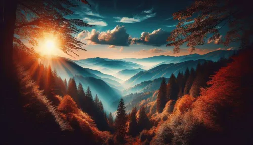 nature background with sunset