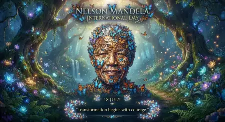 Nelson Mandela Day Inspirational Digital Artwork - Free Nelson Mandela International Day 2026 Download