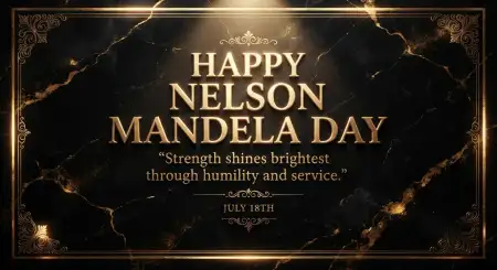 Nelson Mandela Day Wishes Elegant Typography - Free Nelson Mandela Day Wishes Download