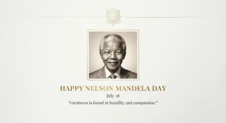 Nelson Mandela Day Wishes Minimal Design - Free Nelson Mandela Day Wishes Download