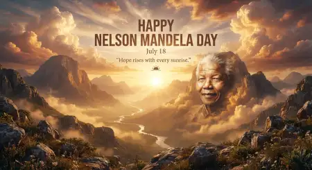 Nelson Mandela Day Wishes With Creative Design - Free Nelson Mandela Day Wishes Download