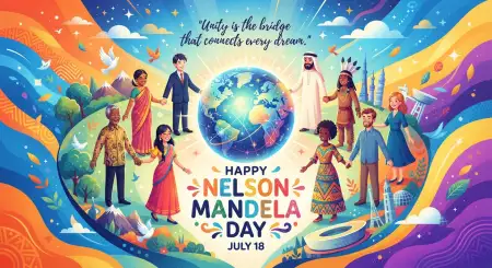 Nelson Mandela Day Wishes With South Africa Theme - Free Nelson Mandela Day Wishes Download