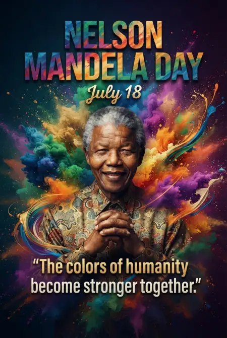 Nelson Mandela Human Rights Poster 2026 - Free Nelson Mandela Poster 2026 Download
