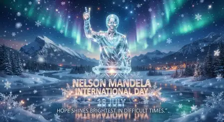 Nelson Mandela International Day Blue Theme Poster - Free Nelson Mandela International Day 2026 Download