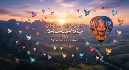 Nelson Mandela International Day Colorful Background - Free Nelson Mandela International Day 2026 Download