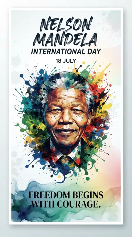 Nelson Mandela International Day Printable Poster - Free Nelson Mandela International Day 2026 Download