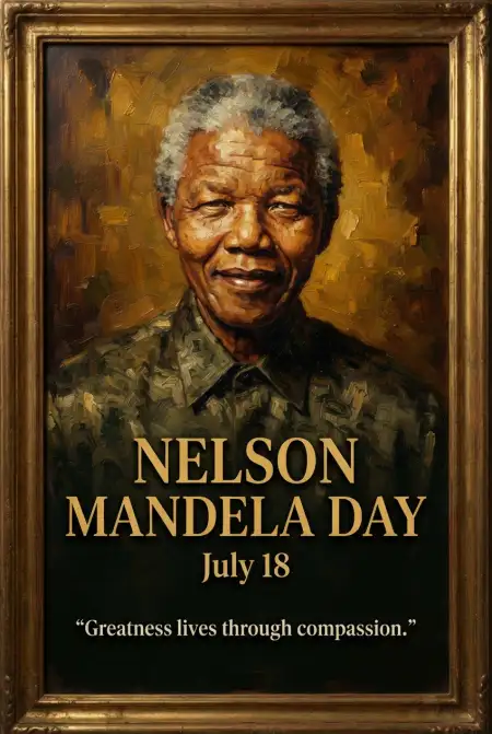 Nelson Mandela Portrait Poster 2026 - Free Nelson Mandela Poster 2026 Download