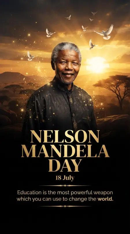 Nelson Mandela Premium Poster Template 2026 - Free Nelson Mandela Poster 2026 Download