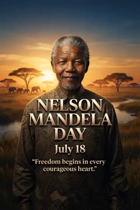 Nelson Mandela Whatsapp Status Poster 2026 - Free Nelson Mandela Poster 2026 Download