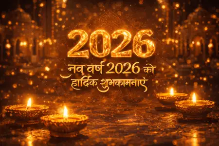 Free New Year 2026 Greeting Card Hindi Text Background Download