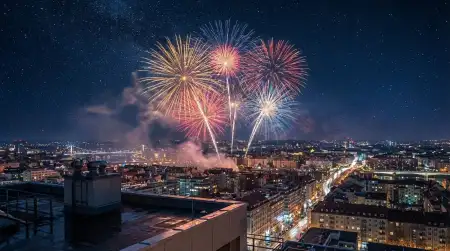 New Year Fireworks Background 8k - Free New Year Fireworks Background Download