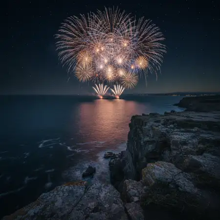 New Year Fireworks Background Aerial Drone View - Free New Year Fireworks Background Download