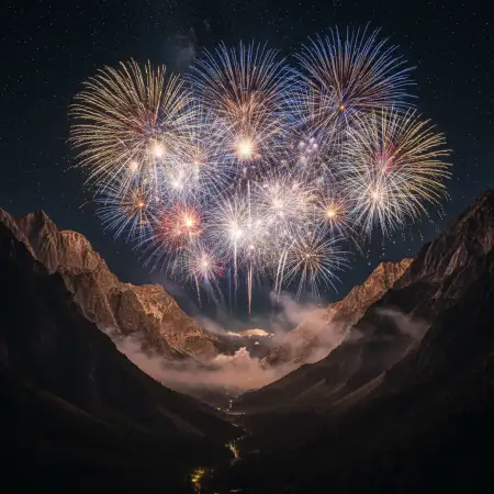 New Year Fireworks Background Cinematic Style - Free New Year Fireworks Background Download