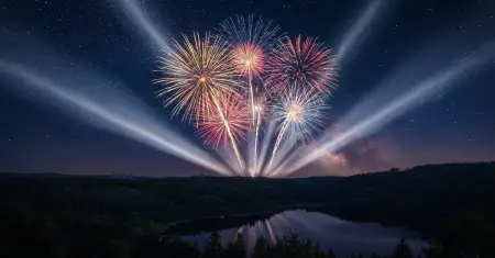 New Year Fireworks Background For Banner - Free New Year Fireworks Background Download