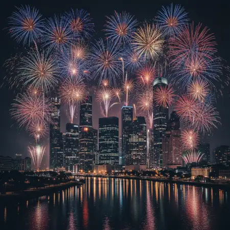 New Year Fireworks Background For Desktop Wallpaper - Free New Year Fireworks Background Download