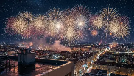 New Year Fireworks Background For Facebook Cover - Free New Year Fireworks Background Download