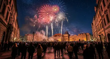 New Year Fireworks Background For Poster Design - Free New Year Fireworks Background Download