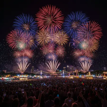 New Year Fireworks Background For Web Story 9:16 - Free New Year Fireworks Background Download