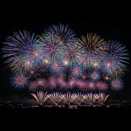 New Year Fireworks Background Realistic Night Sky - Free New Year Fireworks Background Download