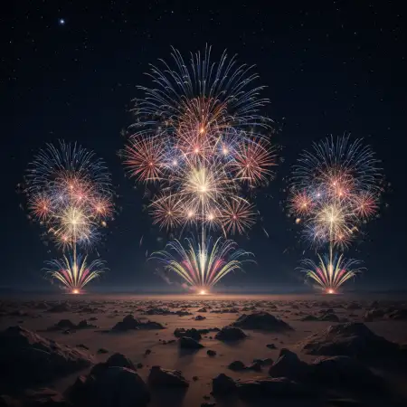 New Year Fireworks Background Square 1:1 - Free New Year Fireworks Background Download