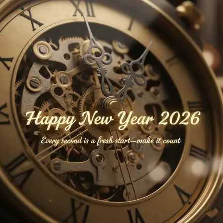 Free New Year Greeting Card Golden Theme 2026 Background Download