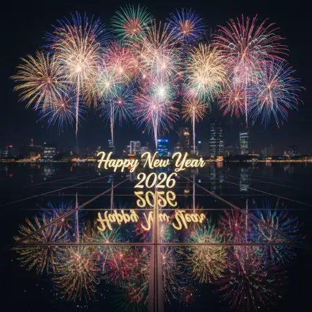 Free New Year Greeting Card Night Theme 2026 Background Download