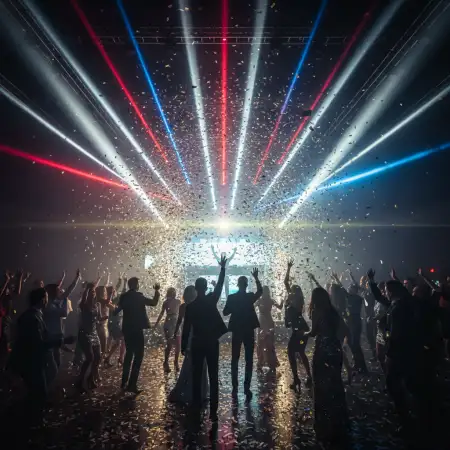 Free New Year Party Background Neon Lights Background Download