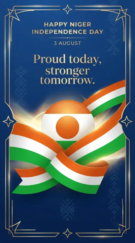 Niger National Flag With Independence Day Text - Free Niger Independence Day 2026 Download