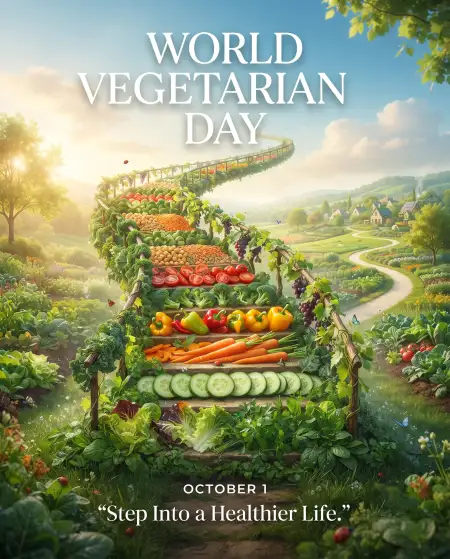 october 1 world vegetarian day 2026 poster