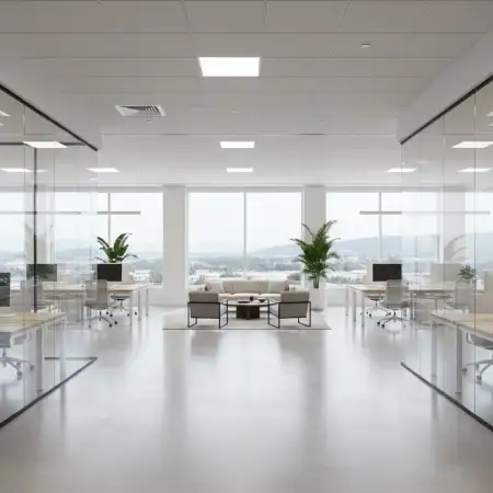 Free Office Interior Background With Glass Cabin Background Download