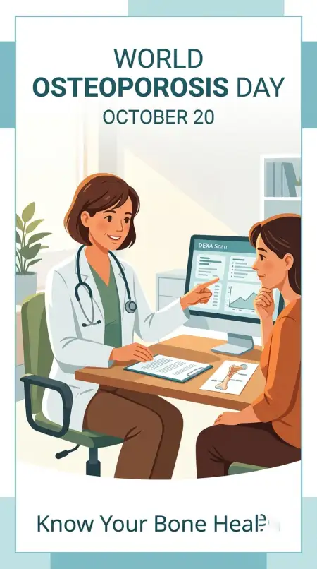osteoporosis doctor consultation illustration - World Osteoporosis Day 2026