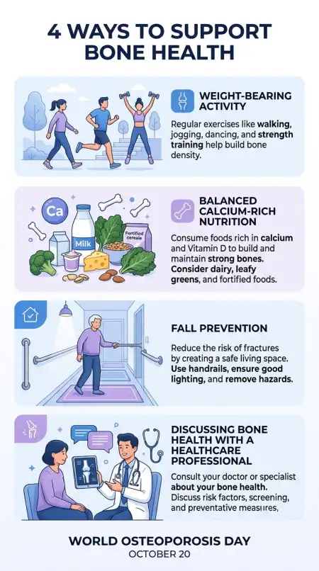 osteoporosis prevention infographic design - World Osteoporosis Day 2026