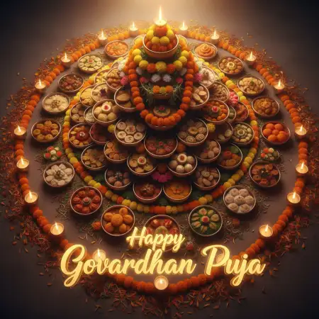 Panoramic Shot Of Decorated Village Street For Festival - Free Happy Govardhan Puja 2025 Download