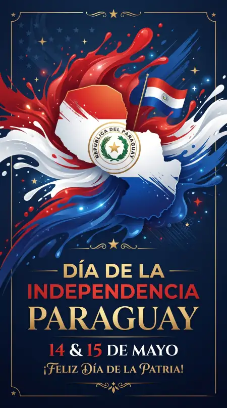 Paraguay Independence Day 2026 Celebration Card Design - Free Paraguay Independence Day 2026 Download