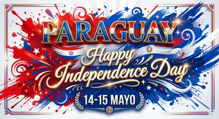 Paraguay Independence Day 2026 Red White Blue Design - Free Paraguay Independence Day 2026 Download