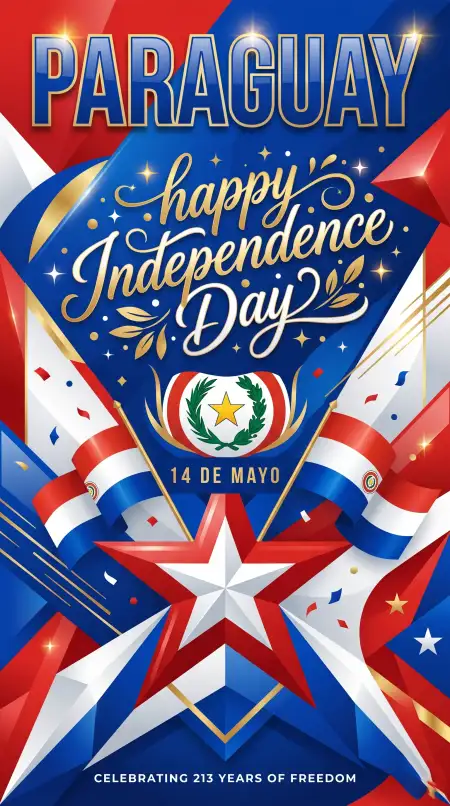 Paraguay Independence Day 2026 Stylish Typography - Free Paraguay Independence Day 2026 Download