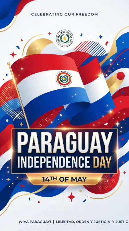 Paraguay Independence Day 2026 Vintage Poster - Free Paraguay Independence Day 2026 Download