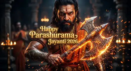 Parashurama Jayanti Wishes Banner Background 2026 - Free Happy Parashurama Jayanti Wishes 2026 Download