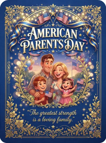 Parents Day Gold Typography - Free American Parents Day 2026 Download