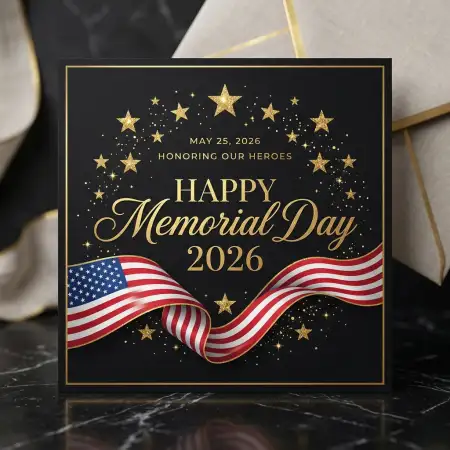 Patriotic Memorial Day Greeting Card Design 2026 - Free Memorial Day Greeting Card 2026 Download