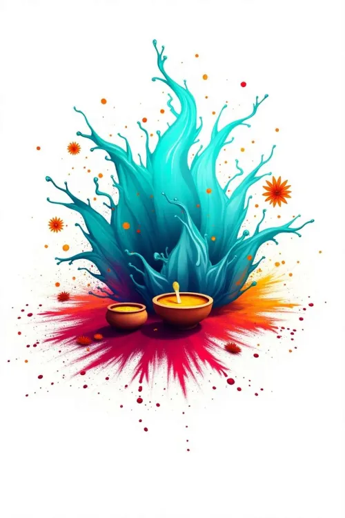 pichkari splatter art with bright rang and gulal background for holi