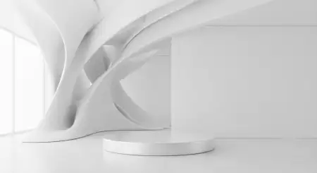Plain White Background With 3d Curved Surface - Free Background Download