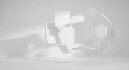 Plain White Background With 3d Geometric Shapes - Free Background Download