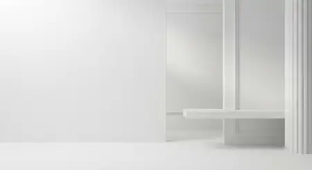 Plain White Background With Corner Border Design - Free Background Download
